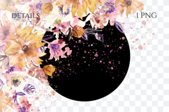 Watercolor Fall Autumn Floral Corner PNG Product Image 2