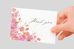 Watercolor Pink Rose Corner PNG Product Image 3