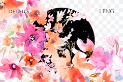Pink Watercolor Floral Corner PNG Product Image 2