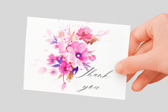 Watercolor Pink Floral Arrangement PNG Product Image 3