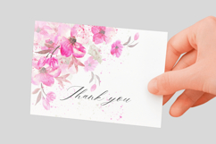 Watercolor Pink Floral Corner PNG Product Image 3