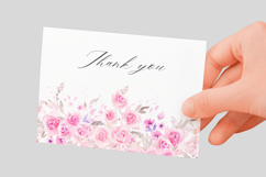 Watercolor Pink Roses Floral Border PNG Product Image 3
