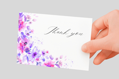 Watercolor Purple Floral Corner PNG Product Image 2