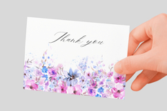 Watercolor Blue Floral Border PNG Product Image 3