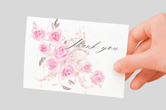 Watercolor Pink Roses Floral Arrangement PNG Product Image 3