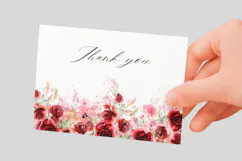 Watercolor Red Roses Floral Border PNG Product Image 3