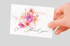 Watercolor Pink Floral Arrangement PNG Product Image 3