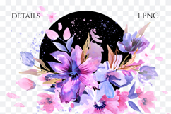 Watercolor Pink Floral Arrangement PNG Product Image 2