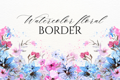 Watercolor Floral Border PNG Product Image 1