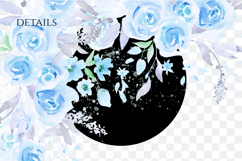 Watercolor Blue Roses Corner PNG Product Image 2