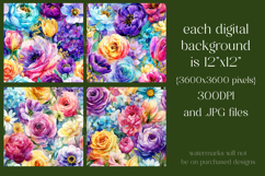 Flower Patterns, Colorful Watercolor Floral Patterns, s1 Product Image 2