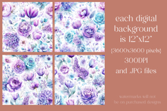 Flower Patterns, Pretty Watercolor Floral Patterns, s2 Product Image 2