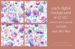Flower Patterns, Pretty Watercolor Floral Patterns, s12 Product Image 2
