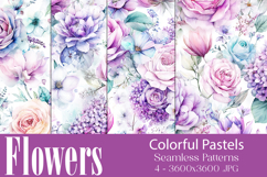 Flower Patterns, Pretty Watercolor Floral Patterns, s13 Product Image 1
