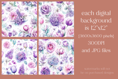 Flower Patterns, Pretty Watercolor Floral Patterns, s15 Product Image 2