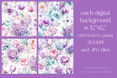 Flower Patterns, Pretty Watercolor Floral Patterns, s17 Product Image 2