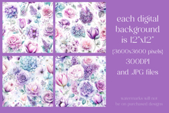 Flower Patterns, Pretty Watercolor Floral Patterns, s18 Product Image 2