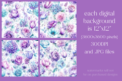 Flower Patterns, Pretty Watercolor Floral Patterns, s19 Product Image 2