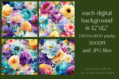 Flower Patterns, Colorful Watercolor Floral Patterns, s3 Product Image 2