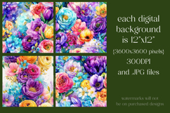 Flower Patterns, Colorful Watercolor Floral Patterns, s5 Product Image 2