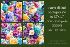 Flower Patterns, Colorful Watercolor Floral Patterns, s8 Product Image 2