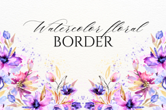 Watercolor Floral Border PNG Product Image 1