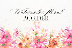 Watercolor Floral Border PNG Product Image 1