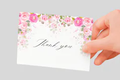 Watercolor Pink Roses Floral Border PNG Product Image 3