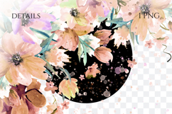 Watercolor Fall Autumn Floral Corner PNG Product Image 2