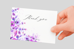 Watercolor Purple Floral Corner PNG Product Image 3