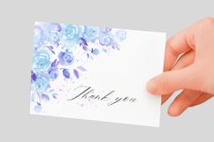 Watercolor Blue Roses Corner PNG Product Image 3