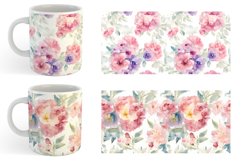 Watercolor floral Mug sublimation design Product Image 5