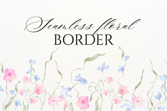 Watercolor Seamless Floral Border PNG Product Image 1