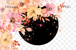 Watercolor Fall Autumn Floral Corner PNG Product Image 2