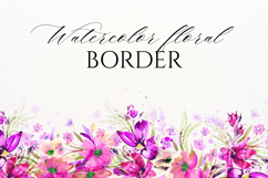 Watercolor Floral Border PNG Product Image 1