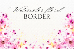 Watercolor Floral Border PNG Product Image 1