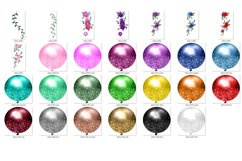 Watercolor Floral Balloons Clipart Product Image 2