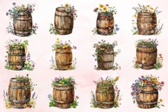 Watercolor Floral Barrel Clipart Bundle Product Image 2