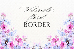 Watercolor Floral Border PNG Product Image 1