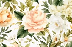 Watercolor floral border wreath with green leaves background Product Image 1