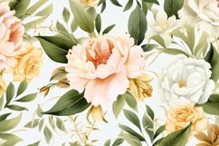 Watercolor floral border wreath with green leaves background Product Image 2