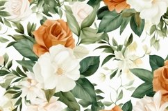 Watercolor floral border wreath with green leaves background Product Image 2