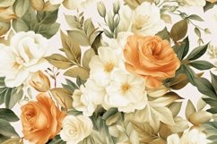 Watercolor floral border wreath with green leaves background Product Image 2