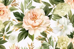 Watercolor floral border wreath with green leaves background Product Image 2