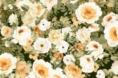 Watercolor floral border wreath with green leaves background Product Image 2