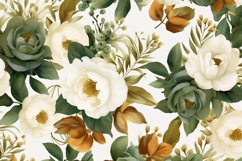 Watercolor floral border wreath with green leaves background Product Image 2