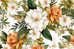 Watercolor floral border wreath with green leaves background Product Image 2