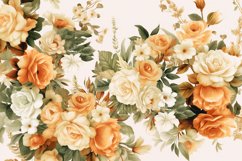Watercolor floral border wreath with green leaves background Product Image 1