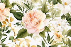 Watercolor floral border wreath with green leaves background Product Image 1
