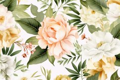 Watercolor floral border wreath with green leaves background Product Image 2